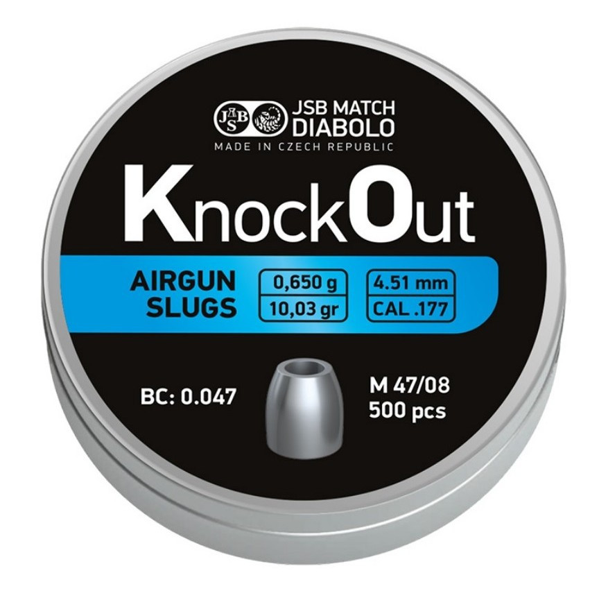 Кулі JSB KnockOut Slugs 4.51мм, 0.65г, 500шт JGR