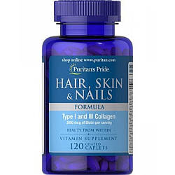 Hair, Skin and Nails Formula Type 1 and 3 Collagen - 120 caps