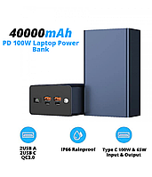 УМБ для ноутбука, телефона VHG JS14 40000 mAh QC3.0 PD100W Laptop Power Bank Dark Blue