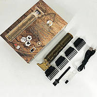 Машинка для стрижки волос профессиональная триммер для бороды окантовочная машинка Shuke QI-364 3W SK-8017