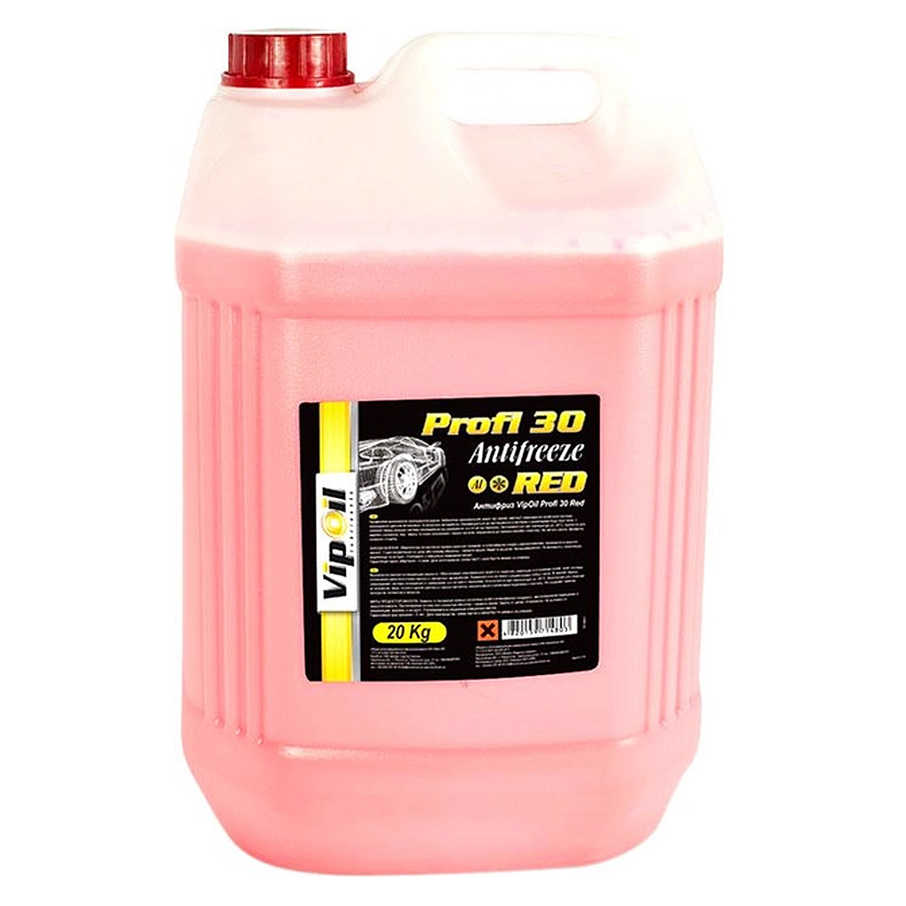 Готовий антифриз VIPOIL Profi 30 червоний -24 °C, фото 1