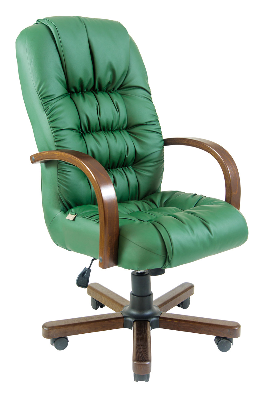 Крісло офісне Річард Вуд підлокітники дерево Горіх механізм Tilt шкірозамінник Флай-2226 (Richman ТМ)