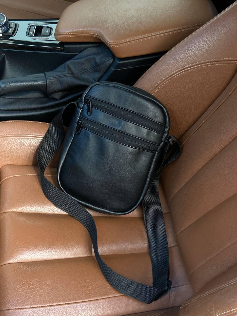 Сумка-месенджер чорна чоловіча шкіряна BAN 7012, фото 1