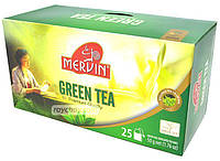 Зелений чай пакетований у конвертах Mervin Green Tea, зелений, 25 пк
