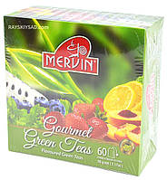 Зелений чай пакетований у конвертах Mervin, асорті, 60 пк 6*10