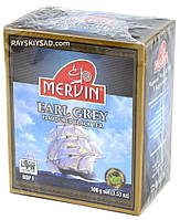 Чорний чай листовий Mervin Earl Grey, бергамот, 100 г