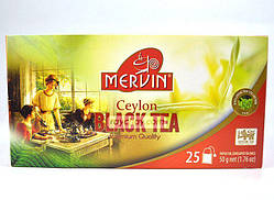 "Mervin "Чорний чай пакетований у конвертах, 25 пк