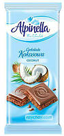 Шоколад молочный Alpinella Coconut, с кокосовой начинкой, 90 г