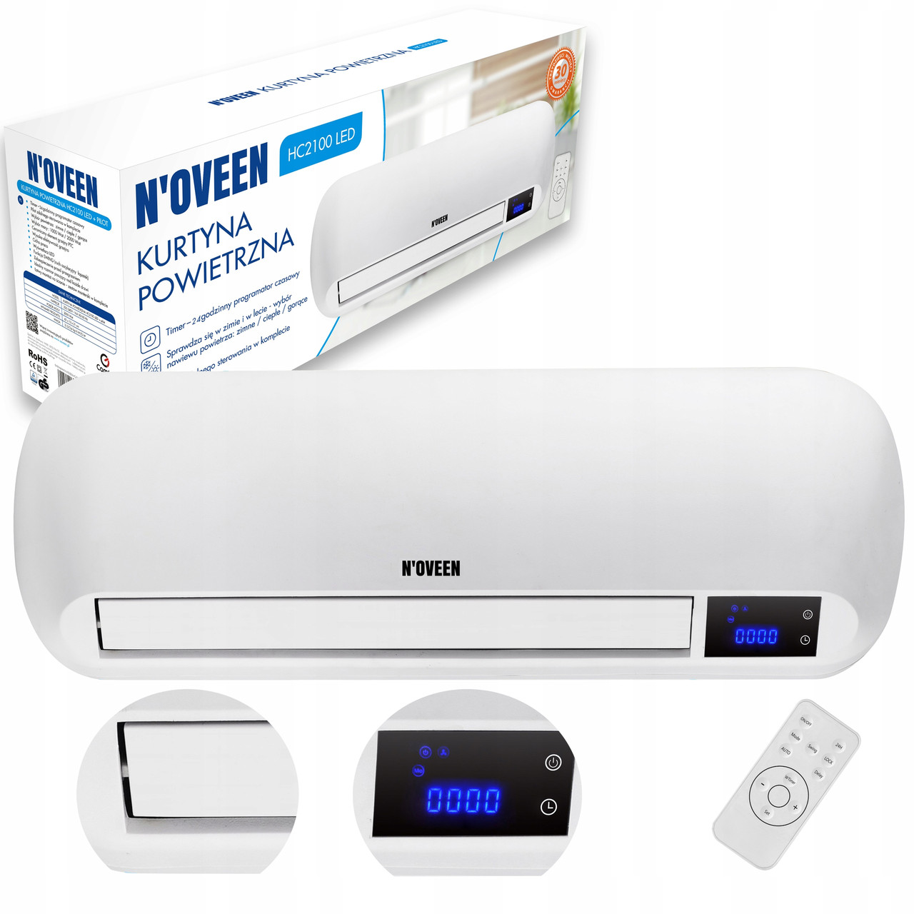 Теплова завіса N'oveen HC2100 LED 2000 Вт, фото 1