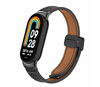 Кожаный ремешок для Xiaomi Band 8 Черный