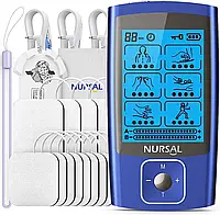 NURSAL TENS EMS Unit Стимулятор мышц для обезболивающей терапии, электрический 24-режимный двухканальный импул