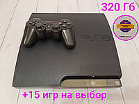 Sony PlayStation 3 Slim 320Gb прошитая с гарантией + игры PS3