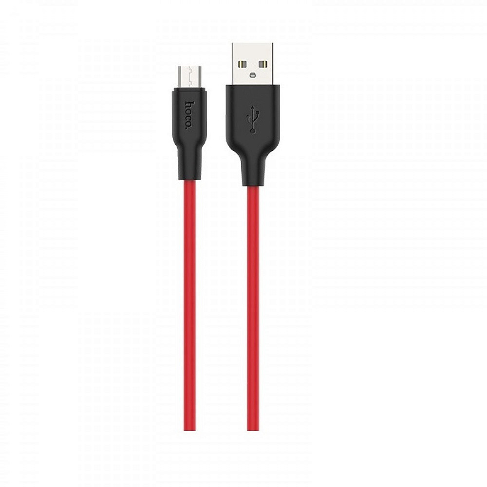 Кабель HOCO X21 Plus Silicone Micro  2.4A 1m black/red
