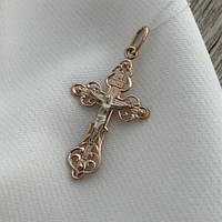 Крестик из золота с распятием классический под цепочку или шнур