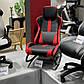 Крісло гойдалка для відеоігор Gamer чорно-червоне на металевих полозах, фото 2