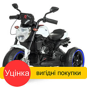 Уцінка! Дитячий електромотоцикл BMW (2 мотори по 25W, 1 акум 6V7AH, USB, MP3) Мотоцикл Bambi M 4534-1 Білий