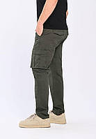 Мужские брюки карго - с карманами хлопковые, зеленые Volcano L