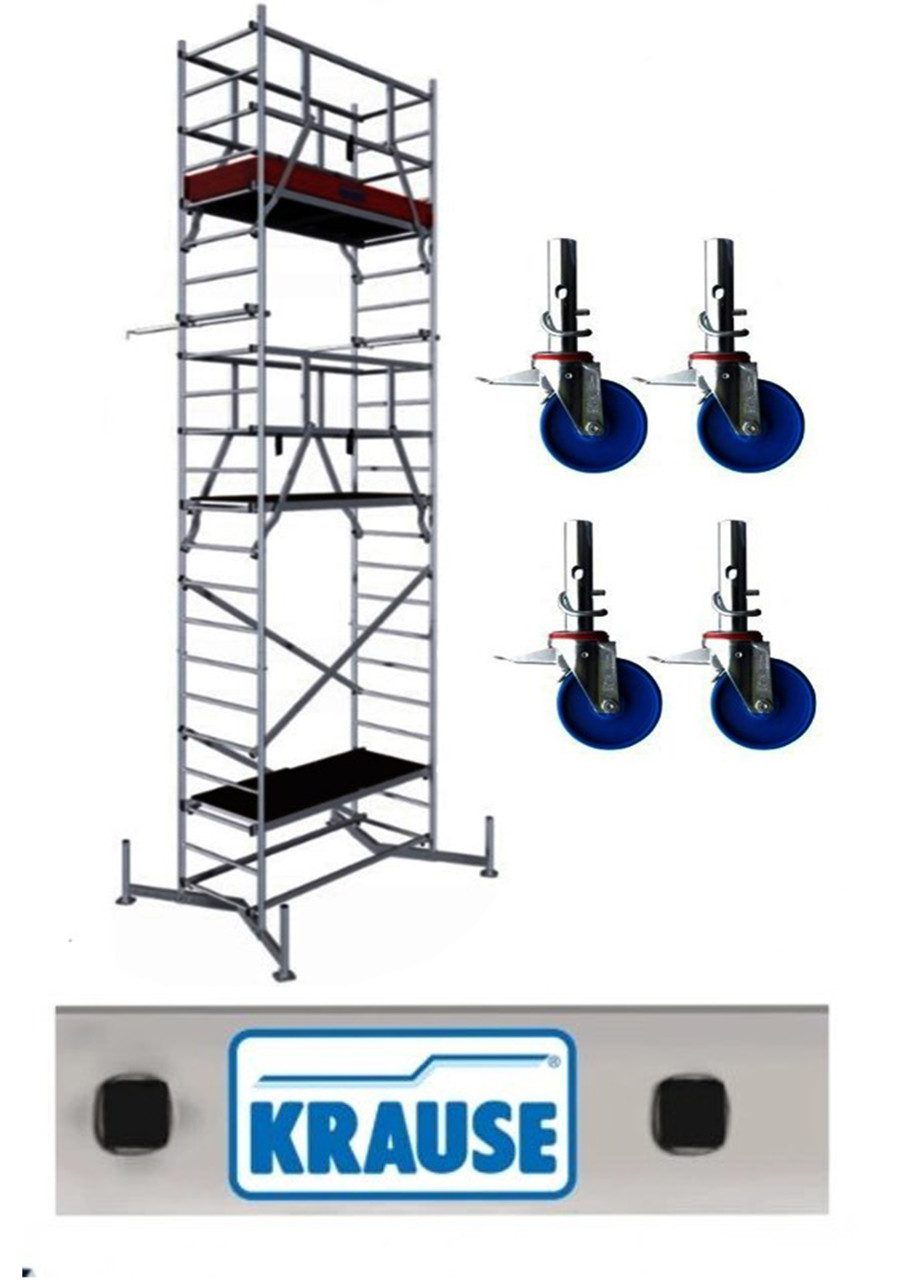 Алюминиевые передвижные леса Krause ClimTec 7 м+ колеса 125мм - фото 1 - id-p1936232020