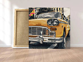 Картини за номерами 40*40 "Жовта ретромашина" No005, Strateg