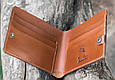 Гаманець шкіряний компактний ручної роботи "Сонце майя". Колір коричневий, фото 3