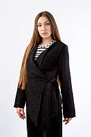 Женская куртка-кимоно черная короткая