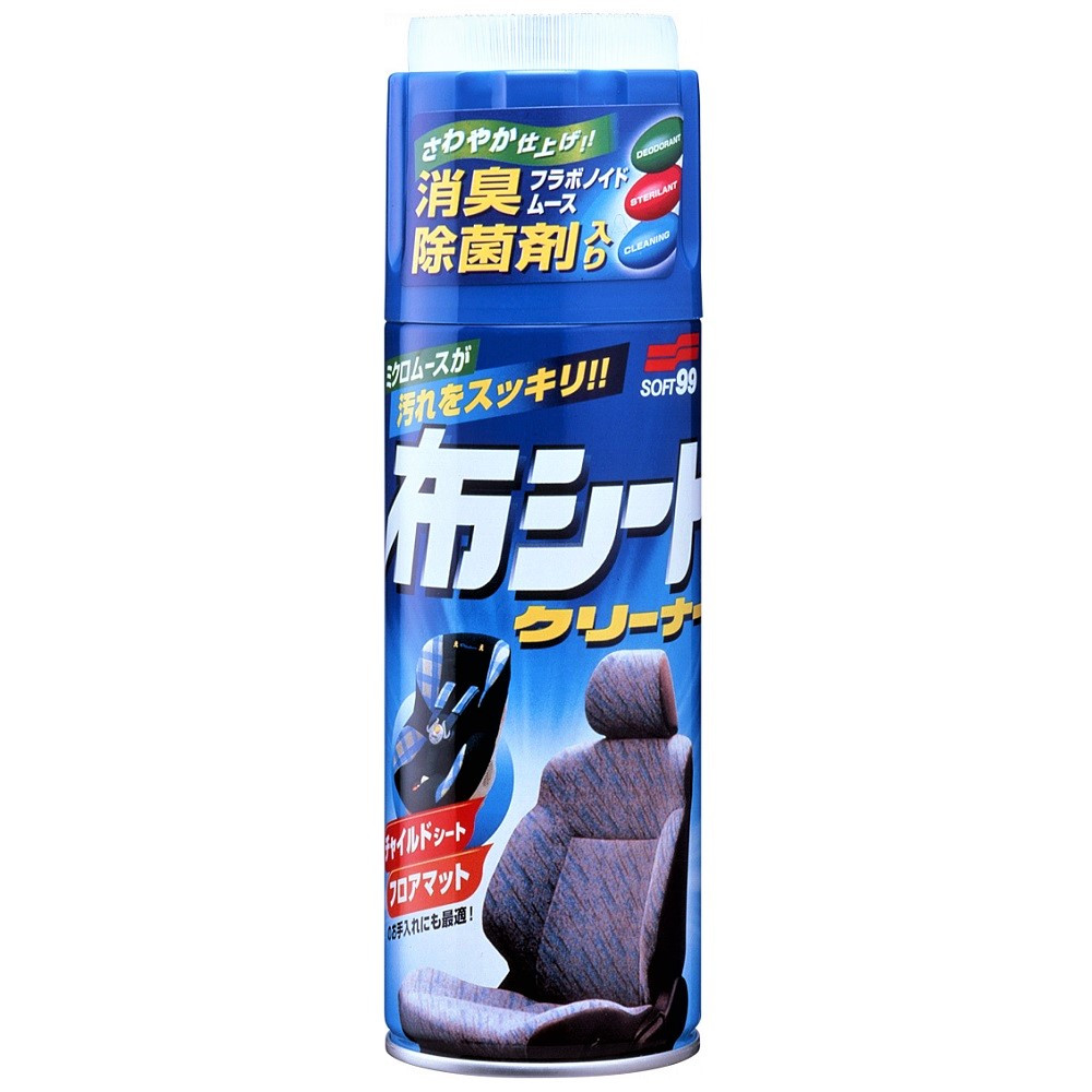 Пінний антисептичний очисник килимів та тканини у спреї зі щіткою Soft99 Fabric Seat Cleaner 420мл