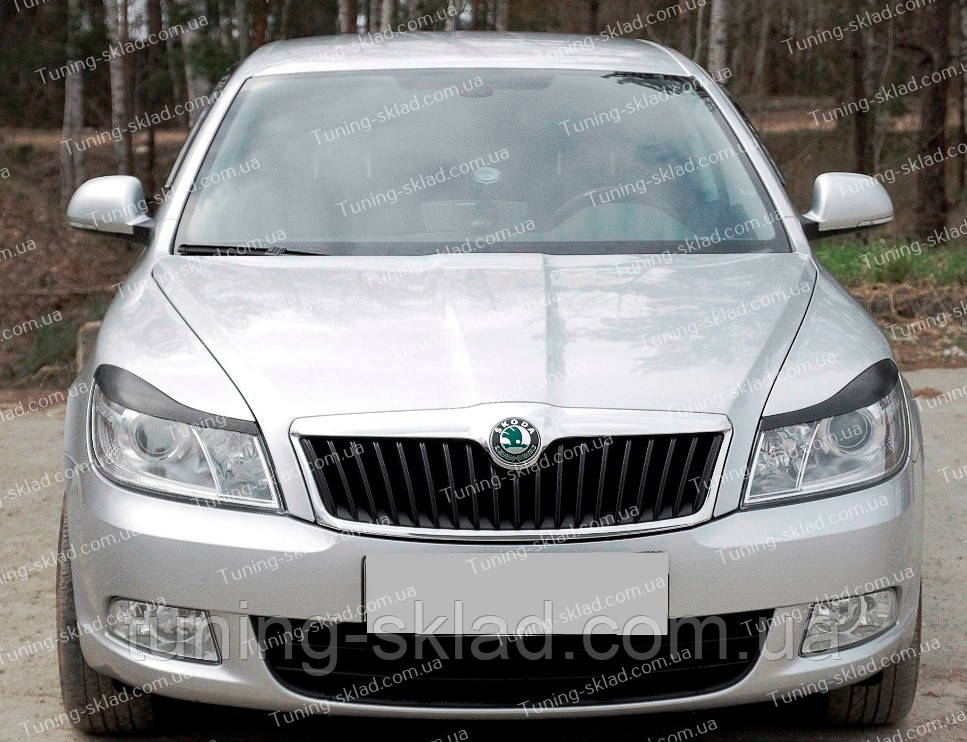 Реснички Шкода Октавия А5 (накладки на передние фары Skoda Octavia A5) - фото 2 - id-p39761739