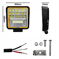 Світлодіодна LED-фара робоча 126W Ангельське око, фото 3