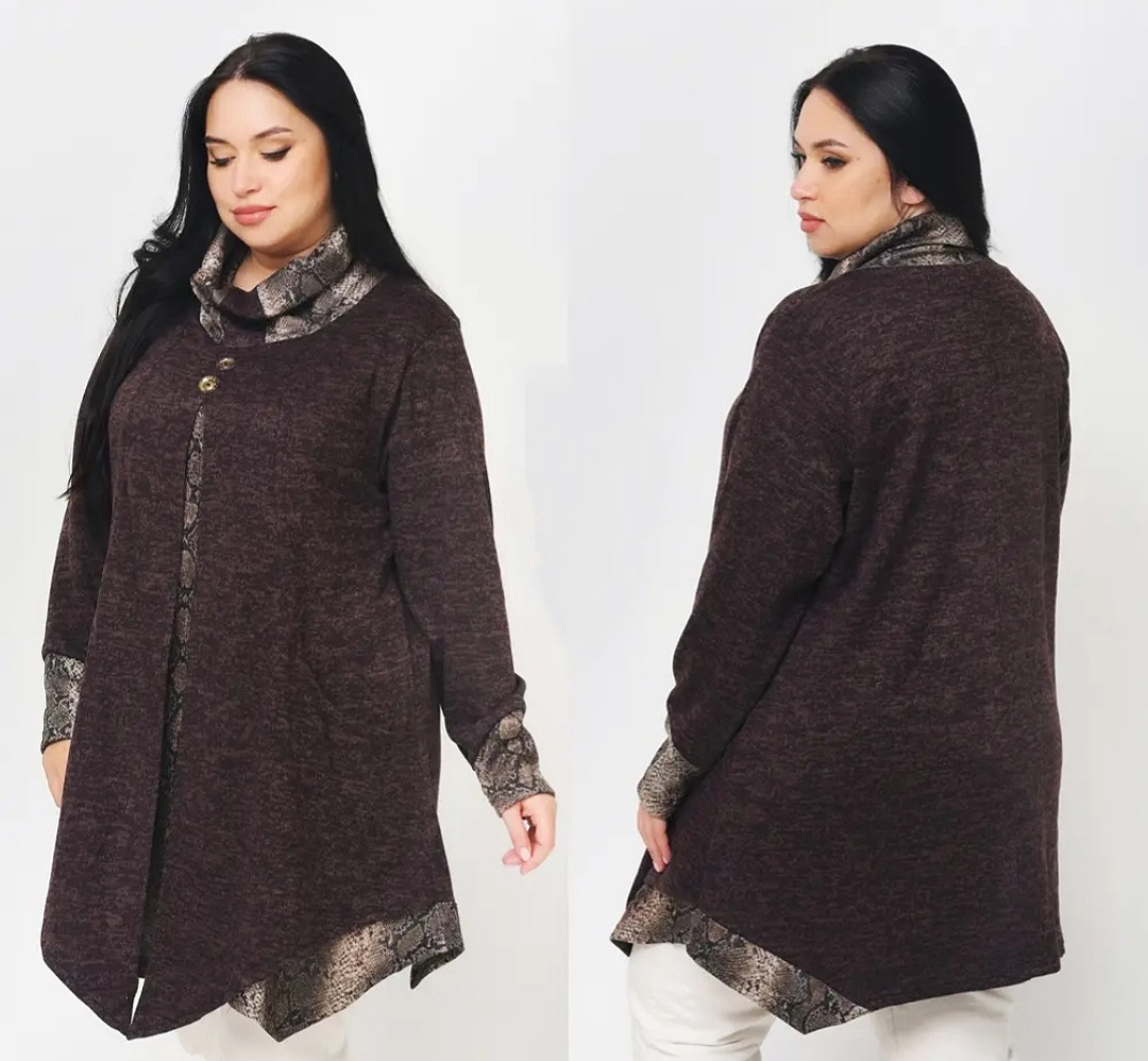 Жіноча вільна туніка з горловиною, фото 1