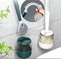Йоржик щітка для унітаза силіконова з дозатором для мийного та настінним тримачем Toilet Brush