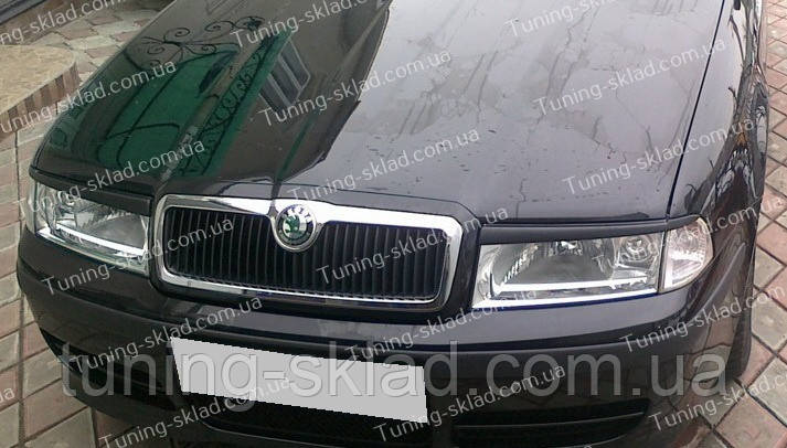 Реснички Шкода Октавия Тур А4 (накладки на передние фары Skoda Octavia Tour A4) - фото 3 - id-p39779852