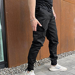 Чоловічі штани cargo тактичні демісезонні чорні | брюки карго чоловічі весна-осінь Туреччина. Живе фото