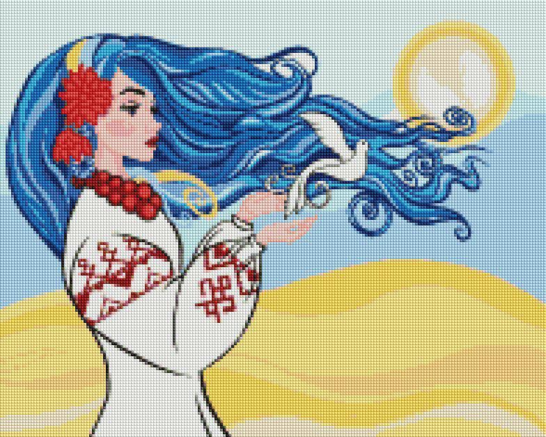 Картина стразами BrushMe Окрилені волею ©Ольга Бочулинська (DBS1126) 40 х 50 см (На підрамнику), фото 1