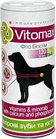 Вітамінно-мінеральний комплекс Vitomax Для зубів і кісток собак з кальцієм і фосфором таблетки 120 шт.