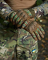 Армейские военные тактические перчатки полнопалые с косточками Razor камуфляжные