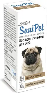 Лосьйон для догляду за очима ProVET SaniPet для котів та собак, краплі, 15 мл (4823082405671/4820150200602)