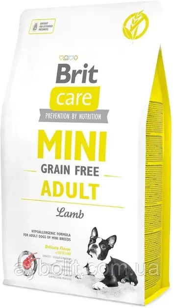 Сухий корм для дорослих собак мініатюрних порід Brit Care GF Mini Adult Lambз ягням 2 кг (8595602520107)