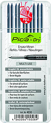 Запасні змінні грифелі 4030 для PICA Dry 10шт, твердість 2В, колір сірий (графіт)