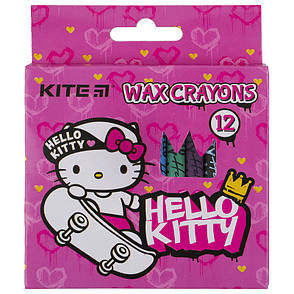 Крейда воскова Kite Hello Kitty HK21-070, 12 кольорів, фото 2