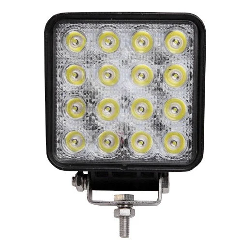 LED-фара робоча 48 Вт,(3 Вт*16ламп) Широкий промінь LEADER NEW (ЛІДЕР)+СТРОБОСКОС (Повщина корпусу 6 см), фото 1