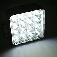 LED-фара робоча 48 Вт,(3 Вт*16ламп) Широкий промінь LEADER NEW (ЛІДЕР)+СТРОБОСКОС (Повщина корпусу 6 см), фото 2