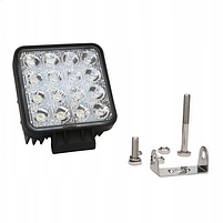 LED-фара робоча 48 Вт,(3 Вт*16ламп) Широкий промінь LEADER NEW (ЛІДЕР)+СТРОБОСКОС (Повщина корпусу 6 см), фото 3