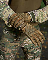 Армейские тактические перчатки полнопалые койот Военные штурмовые перчатки Tactical Touch Screen