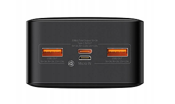 Зовнішній акумулятор Power Bank Baseus Bipow 30000mAh, 2xUSB, USB-C, 20W чорний, фото 4