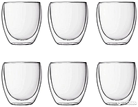 Набор чашек с двойным дном Bodum Pavina 0,25 л, 6 шт, прозрачный (4558-10-12)