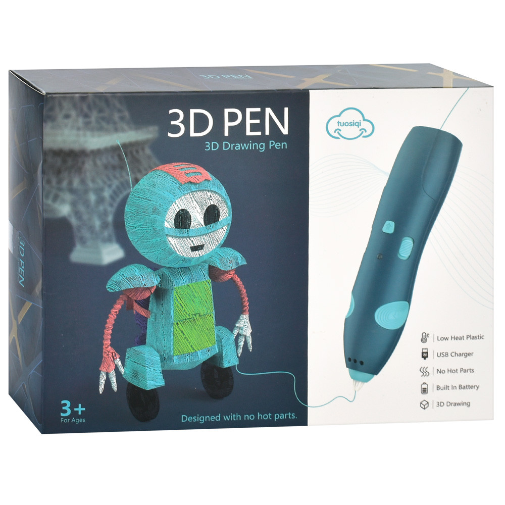 Детская 3D Ручка для рисования и создания объемных моделей 66-32A с аккумулятором и USB зар 14 см 3 цв PCL - фото 5 - id-p1936337784