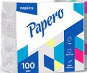 Салфетки бумажные PAPERO 1 ш. 240х240 мм 100 л. Белые NS031