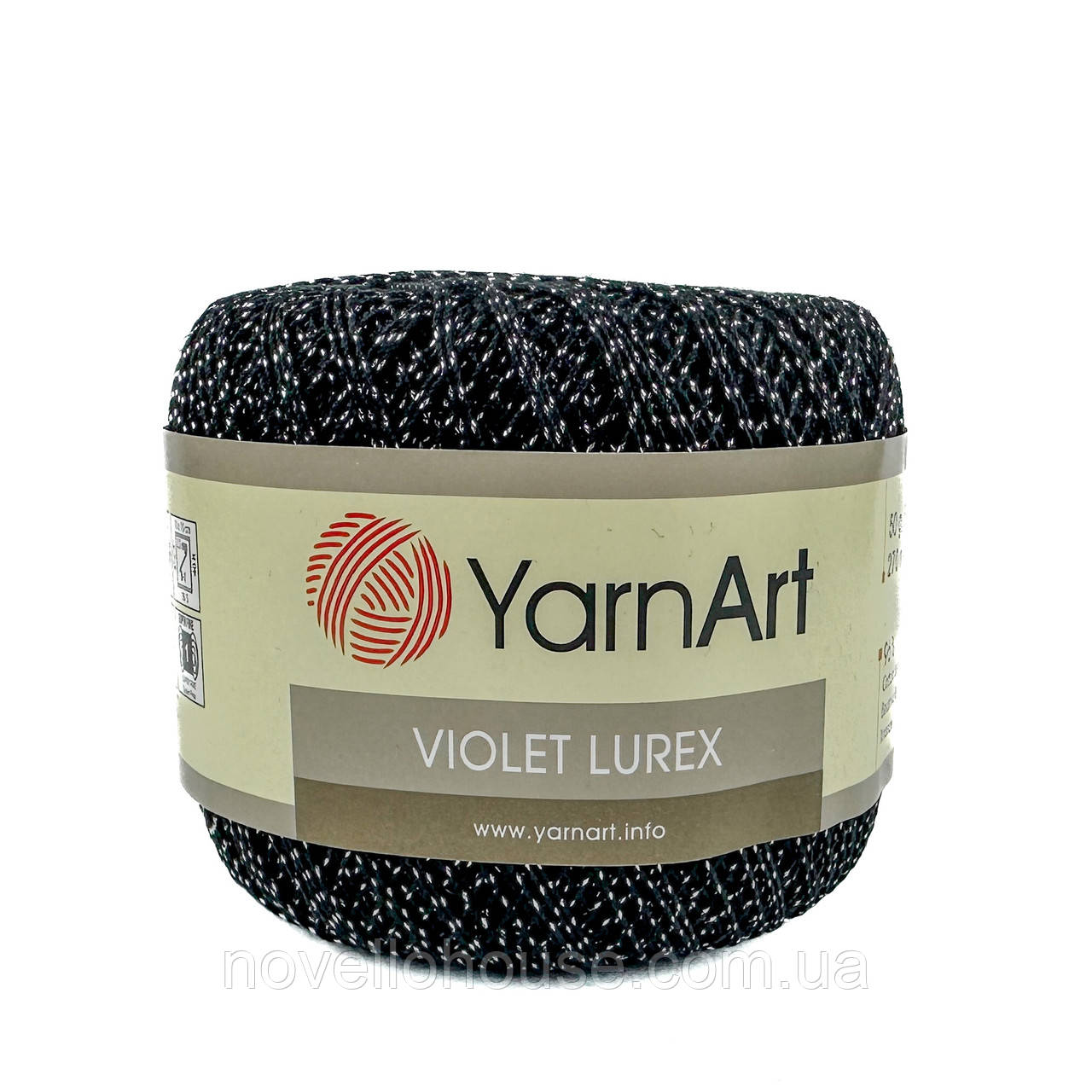 YarnArt VIOLET LUREX (Віолет люрекс) No1999 чорний зі сріблом (Пряжа мерсеризована бавовна, нитки для в'язання)