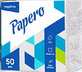 Салфетки бумажные PAPERO 1 ш. 240х240 мм 50 л. Белые NS030