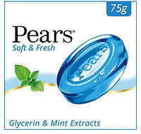 Антибактериальное Мыло глицириновое с екстрактом мяты Pears Soft & Fresh Soap 75 гр